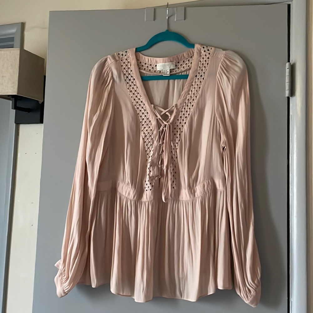 Forever 21 Plus Sizes Light Pink Long Sleeve Top